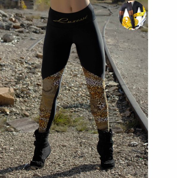 Machen Sie Ihre eigene push-up Leggings LEOPARD BLACK