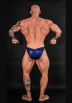 GESTREIFTE METALLISCH BLAUE BODYBUILDING TRUNKS SANK, ICN, ANDERE ( SEITENLÄNGE 2CM )